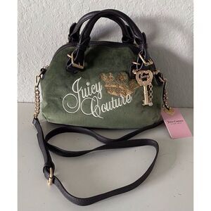 Juicy Couture The Key To Juicy Dome Satchel Crossbody Bag Olive Super Greens NEW